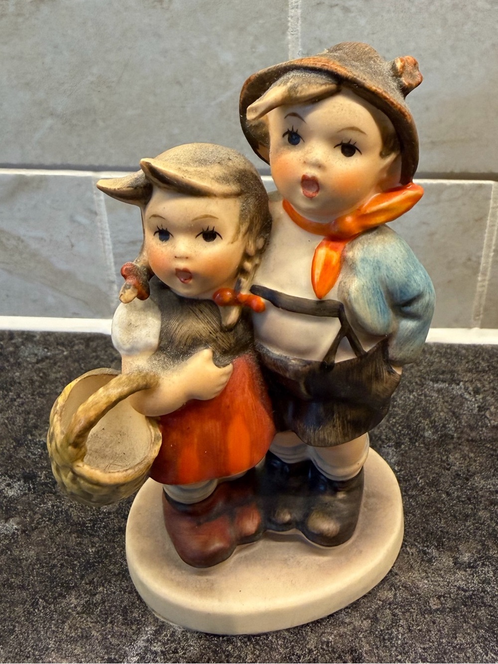 Goebel Hummel figurine circa 1940’s, “Little Hikers”